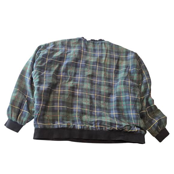 Vintage Walker Brothers Golf Plaid Silk Windbreaker Jacket V-neck Men's XXL 3401 - Picture 2 of 8